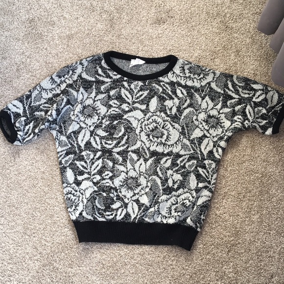 80’s Vintage Silver-flecked Floral Sweater - Picture 2 of 6